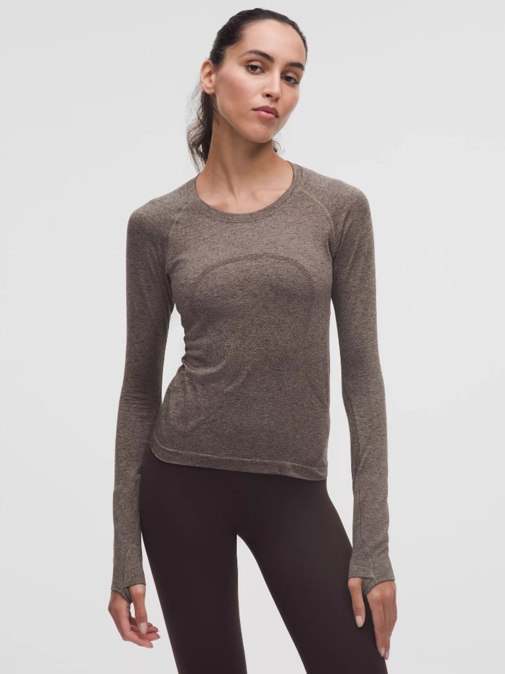 Lululemon Swiftly Tech Long-Sleeve Shirt 2.0 *Waist Length - Sequoia/Warm Ash 6